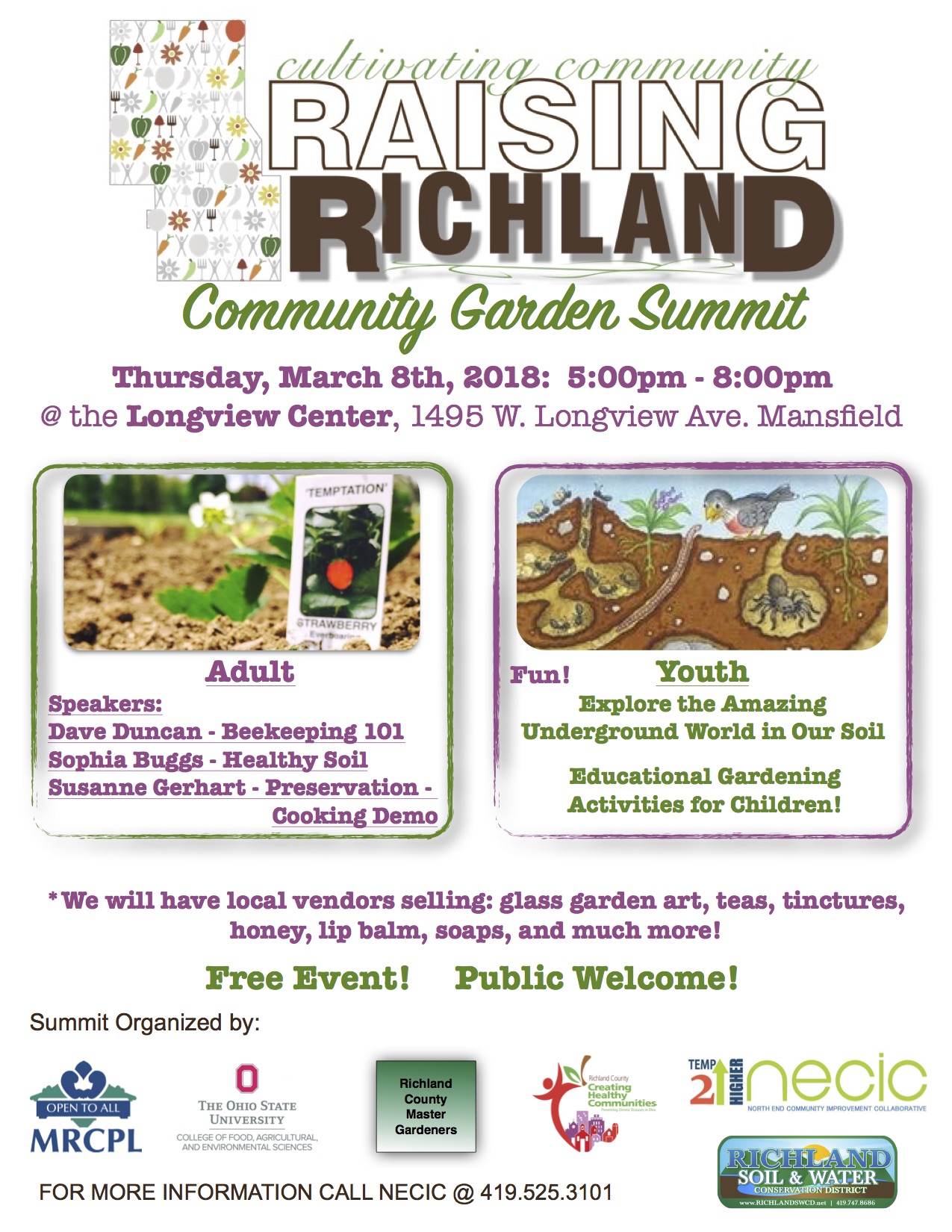raising richland, gardening, community gardens, summit, mansfield, ohio, north end, necic