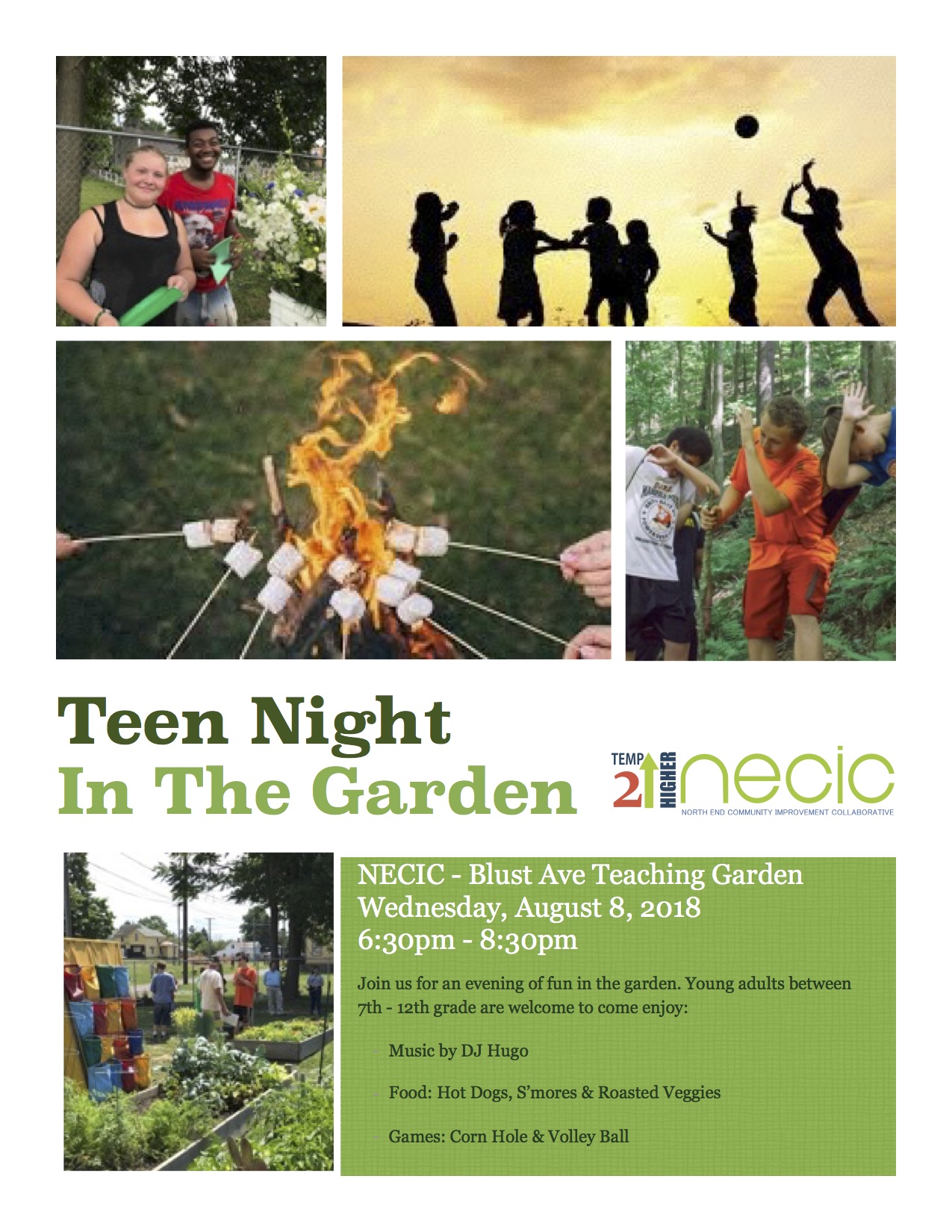 necic, mansfield, teen night, garden, north end